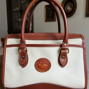Dooney & Bourke White and Brown Leather Bag